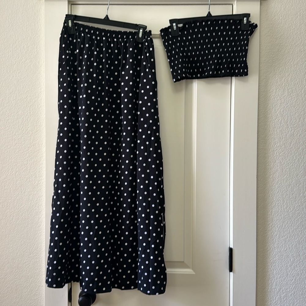 Polka-dot Skirt and Tube top set